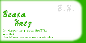 beata watz business card